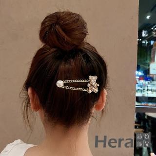 【HERA 赫拉】ll現貨ll歐風皇室珍珠小熊瀏海夾 HPD17(現貨瘋搶中)