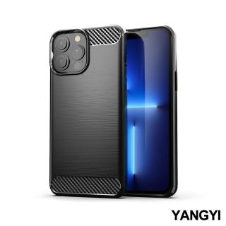 【YANG YI 揚邑】iPhone 13 Pro Max / i13 Pro Max 碳纖維拉絲紋軟殼散熱防震抗摔手機殼