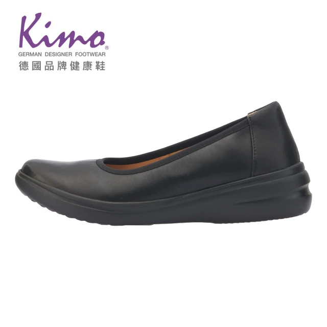 【Kimo】羊皮舒適彈力休閒娃娃鞋 女鞋(黑 KBASF071413)