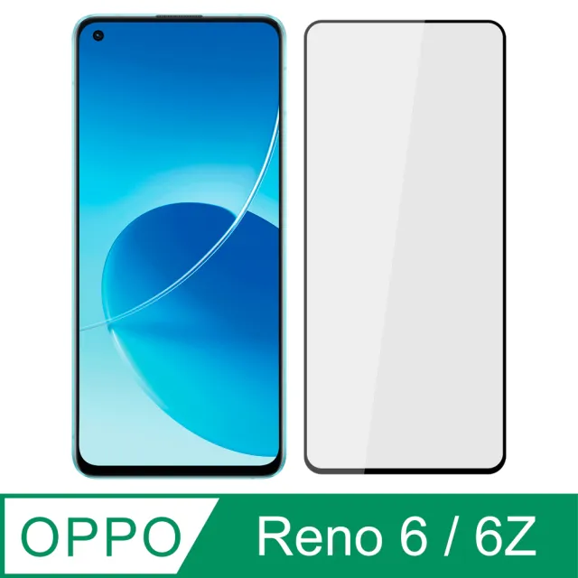 【Ayss】OPPO Reno 6/6Z/6.43吋/2021(平面絲印滿版全膠/鋼化玻璃膜-黑-共用版)