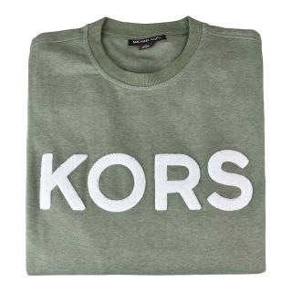 【Michael Kors】MICHAEL KORS字母LOGO棉質長袖T-Shirt(綠x白字)