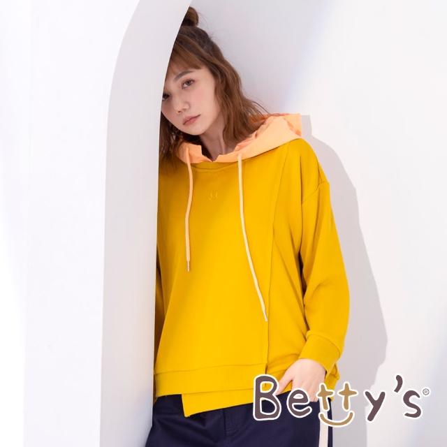 【betty’s 貝蒂思】不規則下擺連帽T-shirt(芥末黃)