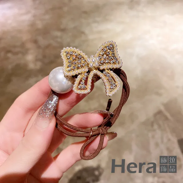 【HERA 赫拉】ll現貨ll典雅華麗滿鑽蝴蝶結髮圈 HRG19(髮飾 髮圈)