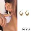 【INES】韓國設計S925銀針法式復古不規則金屬C圈造型耳環(S925銀針耳環 不規則耳環 C圈耳環)