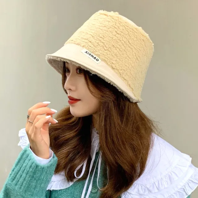 【Acorn 橡果】韓系漁夫帽遮陽帽保暖防風圓頂帽-雙面可戴1722(米色)