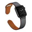 【YUNMI】Apple Watch Series 9/8/7/6/5/4/3/2/1/SE/Ultra 通用 按扣真皮錶帶 替換腕帶(iwatch替換錶帶)