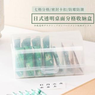 【收納用品】日式透明桌面分格收納盒(居家 防塵 多功能 飾品盒 零件盒 文具盒 間隔 分類)