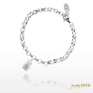 【J’code 真愛密碼】大甲媽招財平安符垂吊純銀手鍊 兒童(時尚銀飾)