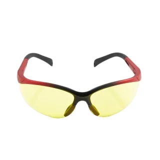 【Z-POLS】質感黑紅漸層框搭配夜用黃PC運動太陽眼鏡(提升視線清晰度抗紫外線)