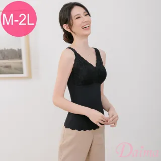 【Daima 黛瑪】無鋼圈M-XXL/零著裸感完美曲線蕾絲輕塑身衣/減壓美胸內衣(黑色)