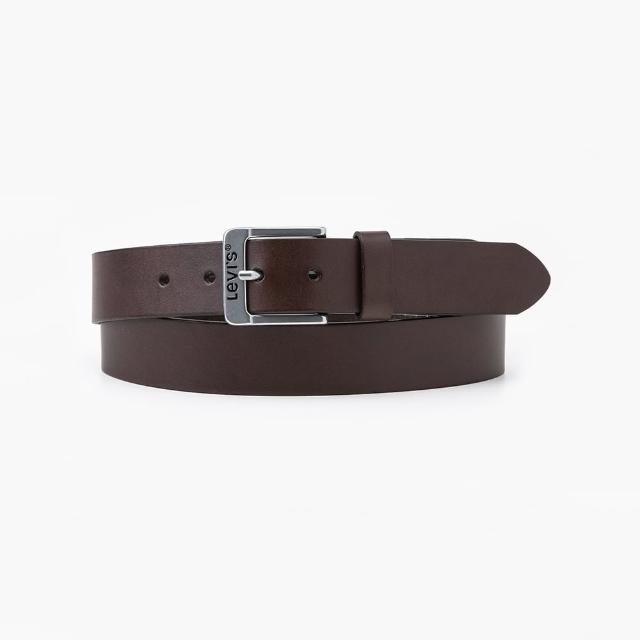 【LEVIS】男款 真皮皮帶 / 精工Logo鐫刻釦頭 深棕 熱賣單品 D6270-0002