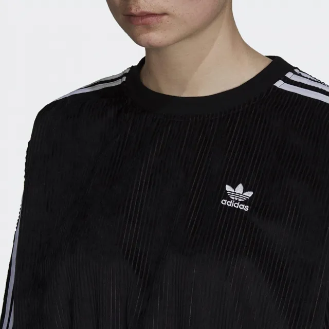 【adidas 愛迪達】雙11 運動上衣 長袖上衣 衛衣 大學T 女上衣 黑 SWEATSHIRT(H37848)