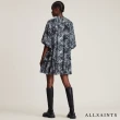 【ALLSAINTS】ARILA GRIZEDALE 輕薄動物紋印花人造絲連身裙短洋裝-灰(舒適版型)