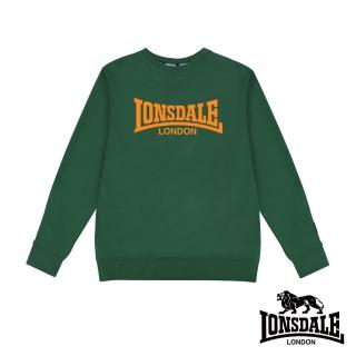 【LONSDALE 英國小獅】經典LOGO 長袖大學T恤(綠色 LT250015)