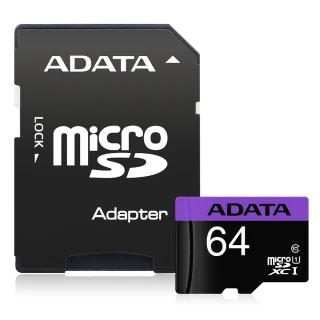 五入組【ADATA威剛】Premier microSDXC UHS-I U1 64G記憶卡(附轉卡)