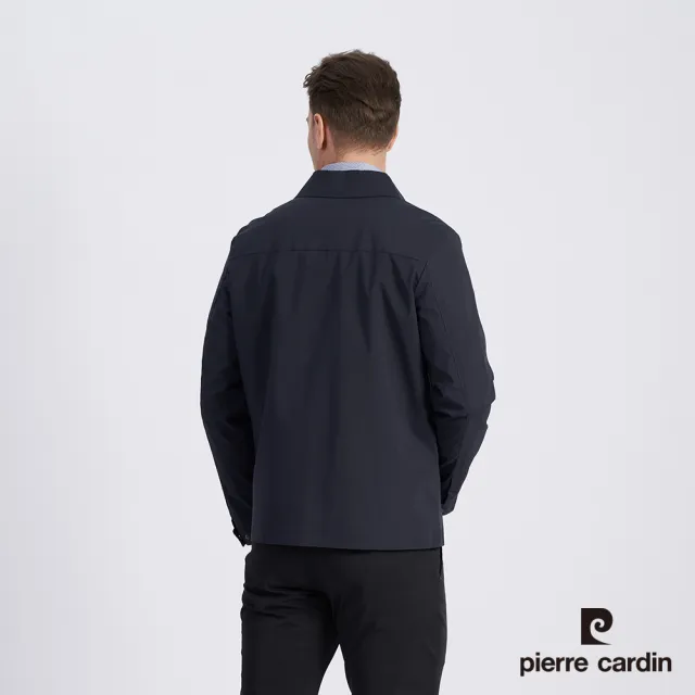 【pierre cardin 皮爾卡登】商務休閒 男款 都會休閒經典翻領薄夾克外套-深藍色(5215668-38)