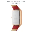 【Daniel Wellington】DW 手錶  Quadro  Suffolk 29x36.5mm經典紅真皮皮革大方錶-玫瑰金框(DW00100453)