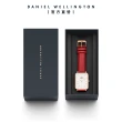 【Daniel Wellington】DW 手錶  Quadro  Suffolk 29x36.5mm經典紅真皮皮革大方錶-玫瑰金框(DW00100453)