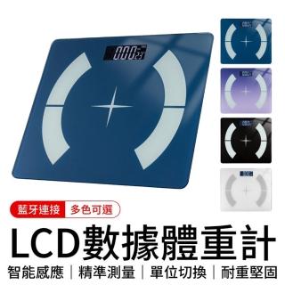 【御皇居】LCD數據體重計(智慧藍牙體重秤 鋼化玻璃設計)