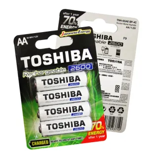 【TOSHIBA 東芝】2600mAh 3號低自放電鎳氫充電電池-4顆入(送電池盒)
