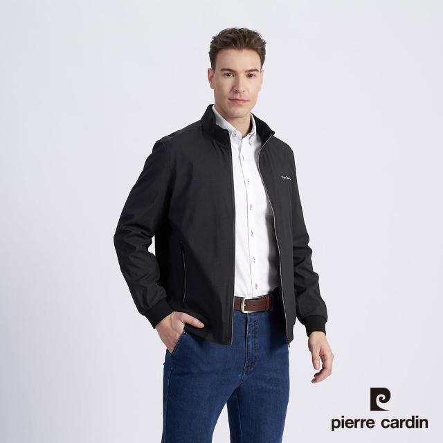 【pierre cardin 皮爾卡登】商務休閒 男款 都會休閒立領薄夾克外套-深藍色(5215667-38)