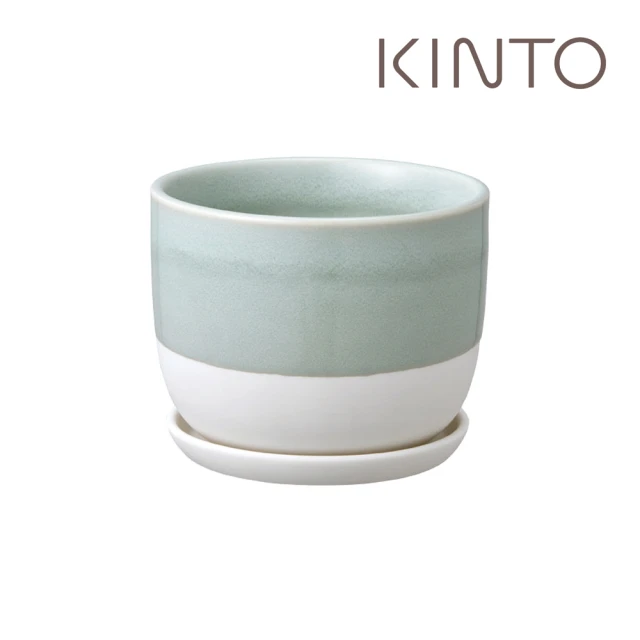 【Kinto】PLANT POT 193陶瓷花盆14cm-藍灰