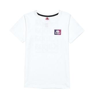 【KAPPA】義大利舒適小童吸溼排汗男款圓領T恤(白 321B12W001)