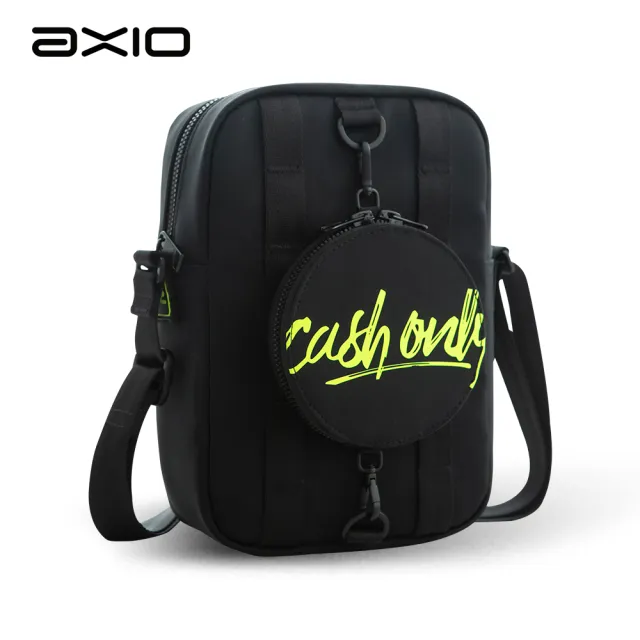【AXIO】CASH ONLY 頂級萊卡側肩包-黑色(AC-31)