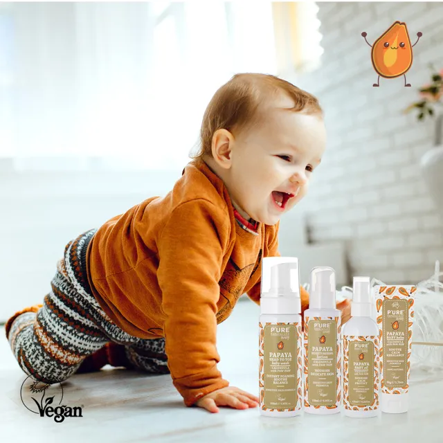 【澳洲 Pure Papayacare 即期品】木瓜嬰兒滋潤乳液含金盞花-2026年11月到期(3入組 150ml/瓶)