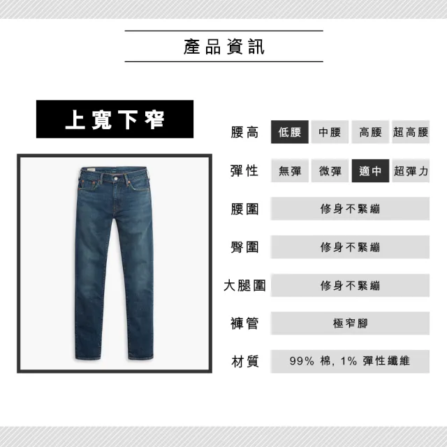 【LEVIS 官方旗艦】男款 上寬下窄 512低腰修身窄管牛仔褲/精工仿舊水洗/赤耳/彈性布料 人氣新品 28833-1050