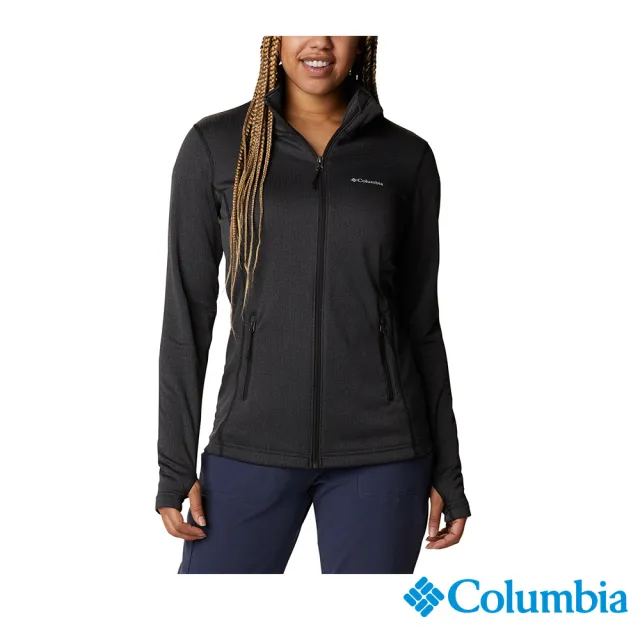 【Columbia 哥倫比亞 官方旗艦】女款- Omni-Wick快排防曬50刷毛外套-黑色(UAR99650BK / 排汗.防曬.機能)