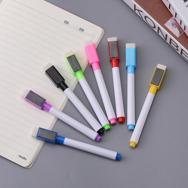【PS Mall】白板筆 白板擦 細字白板筆 可擦筆 文具 磁吸可擦式白板筆 6入(J927)