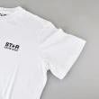 【GOLDEN GOOSE】GOLDEN GOOSE字母LOGO星星設計棉質短袖T-Shirt(白/黑字)