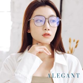 【ALEGANT】日系簡約透視感蓋亞灰TR90輕量光學方框UV400濾藍光眼鏡(雀鳥的霧幕詠歌)
