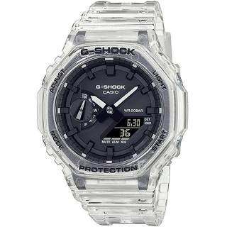 【CASIO 卡西歐】G-SHOCK 八角防護構造半透冰塊雙顯手錶 雙12 優惠 聖誕 禮物(GA-2100SKE-7A/速)