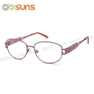 【SUNS】臺灣製 濾藍光老花眼鏡 玫瑰金框 高硬度耐磨鏡片 配戴不暈眩