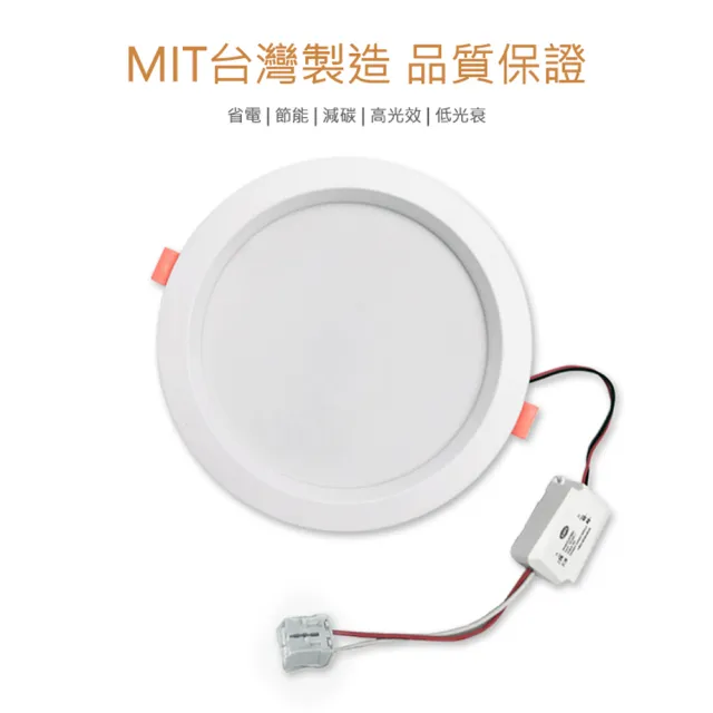 【JOYA LED】台灣製造 LED崁燈 15W 1入(15公分崁入孔 保固二年)