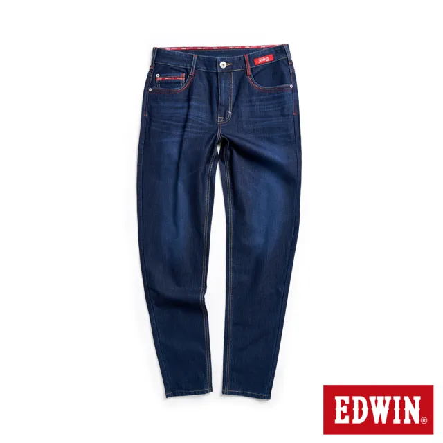 【EDWIN】男裝 東京紅360°迦績彈力機能錐形牛仔褲(原藍磨)