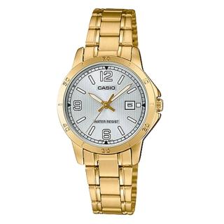 【CASIO 卡西歐】CASIO 指標錶 不鏽鋼錶帶 生活防水 日期顯示 LTP-V004G(LTP-V004G-7B2)
