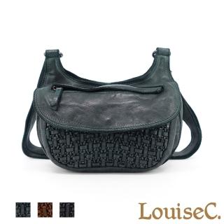 【LouiseC.】真皮 Tree House 義大利水染牛皮手工編織斜背馬鞍包-3色(真皮包包 YS27980)