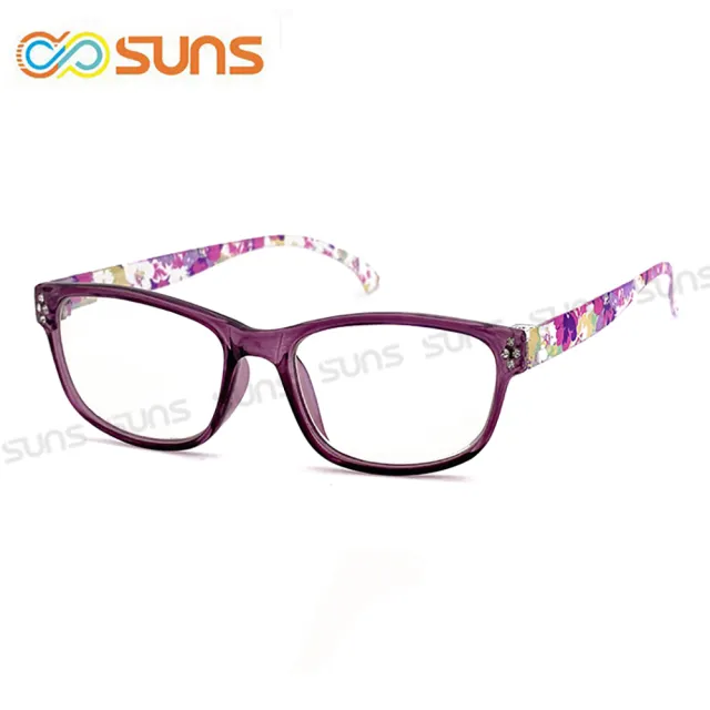 【SUNS】台灣製抗紫外線濾藍光老花眼鏡 日本風晶鑽花色 高硬度耐磨鏡片