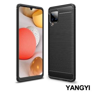 【YANG YI 揚邑】SAMSUNG Galaxy A42 5G 碳纖維拉絲紋軟殼散熱防震抗摔手機殼(A42)