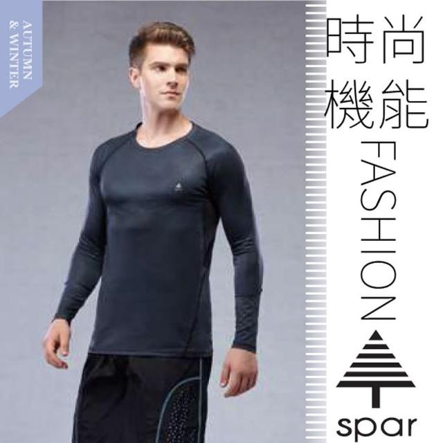 【SPAR】男款 輕薄吸濕排汗透氣長袖圓領T恤.運動休閒衫(SA106996 深灰)