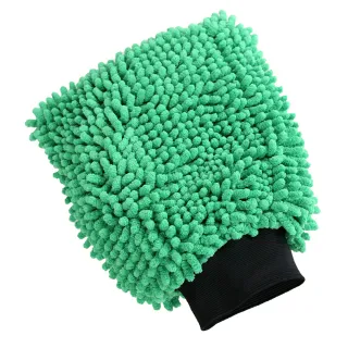 【CARBUFF】洗車雪絨手套/綠色 MH-8337-1