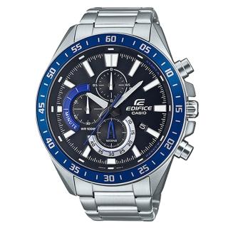 【CASIO 卡西歐】CASIO EDIFICE 三眼 指針男錶 不鏽鋼錶帶 防水100米 EFV-620D(EFV-620D-1A2)