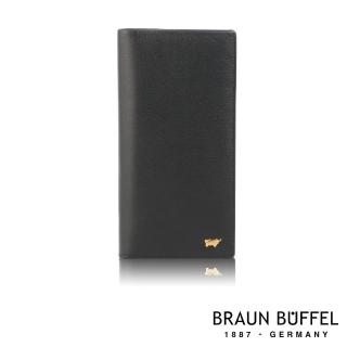 【BRAUN BUFFEL 德國小金牛】臺灣總代理 新遊牧族-TW 14卡拉鍊零錢袋長夾-黑色(BF380-620-BK)