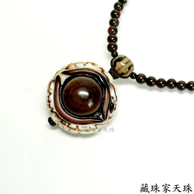 【藏珠家】精品41mm雪花財咒天眼+綠度母咒天珠項鍊