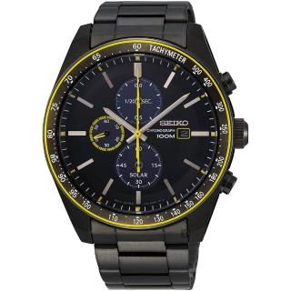 【SEIKO 精工】CS 紳仕品格太陽能三眼計時手錶 送行動電源 開學(SSC729P1/V176-0AZ0SD)