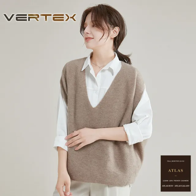 VERTEX無縫織100%羊絨名品背心