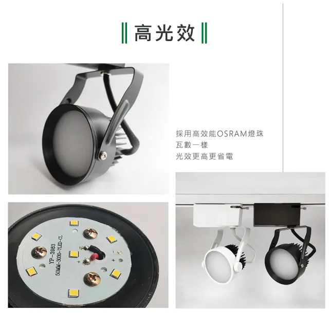 【KAO’S】LED12W防炫軌道燈、高亮度OSRAM晶片3入(KS6-6202-3 KS6-6205-3)